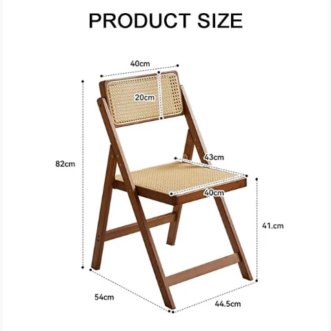 Sharon Foldable Rattan Dining Chair, Bamboo - Image 6