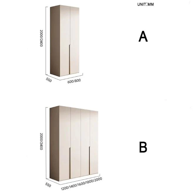 Sid Wardrobe, Creamy White, Style B(1800mm*2400mm), Clearance - Image 6