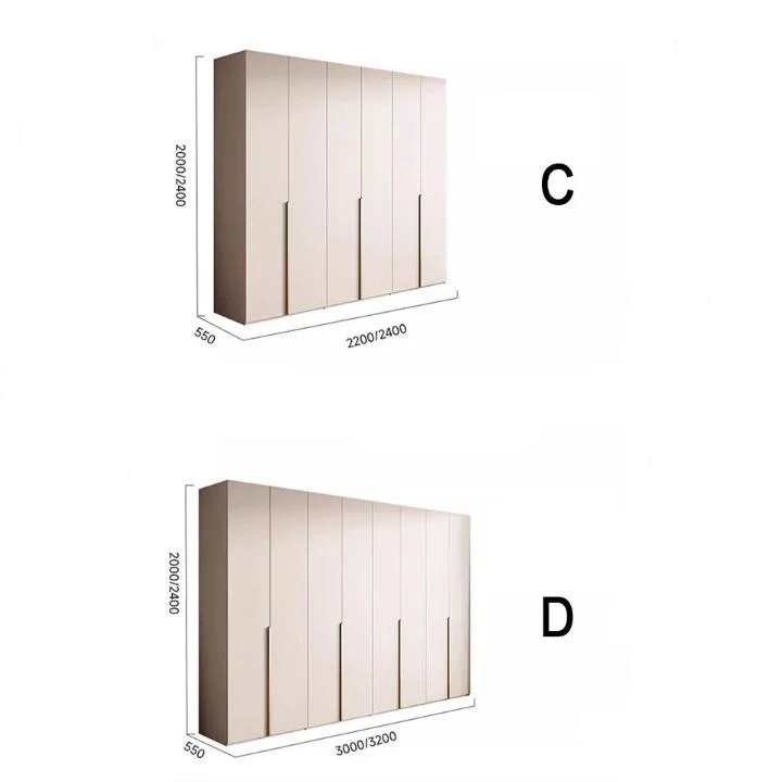 Sid Wardrobe, Creamy White, Style B(1800mm*2400mm), Clearance - Image 7