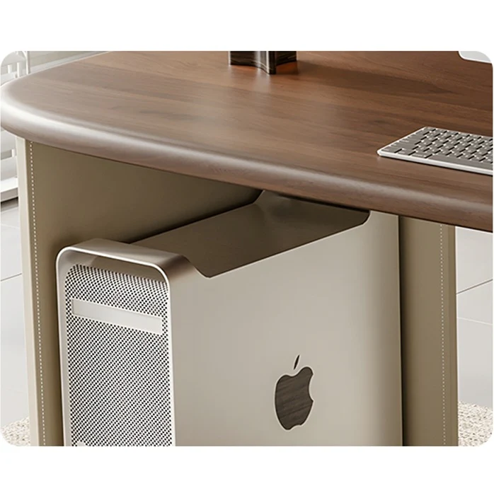 Simao Office Desk With Storage Drawers, Solid Wood - Image 6