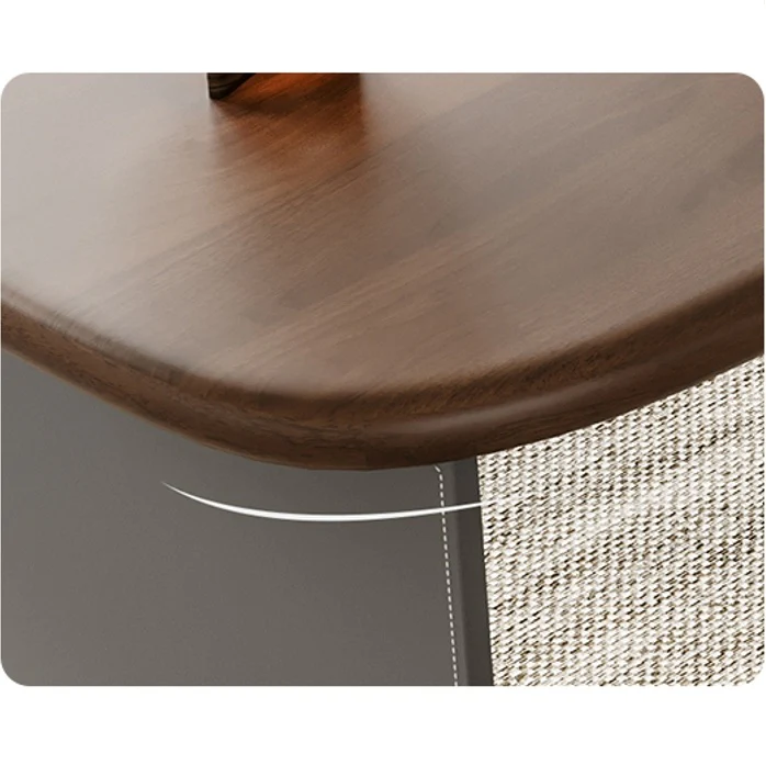 Simao Office Desk With Storage Drawers, Solid Wood - Image 7