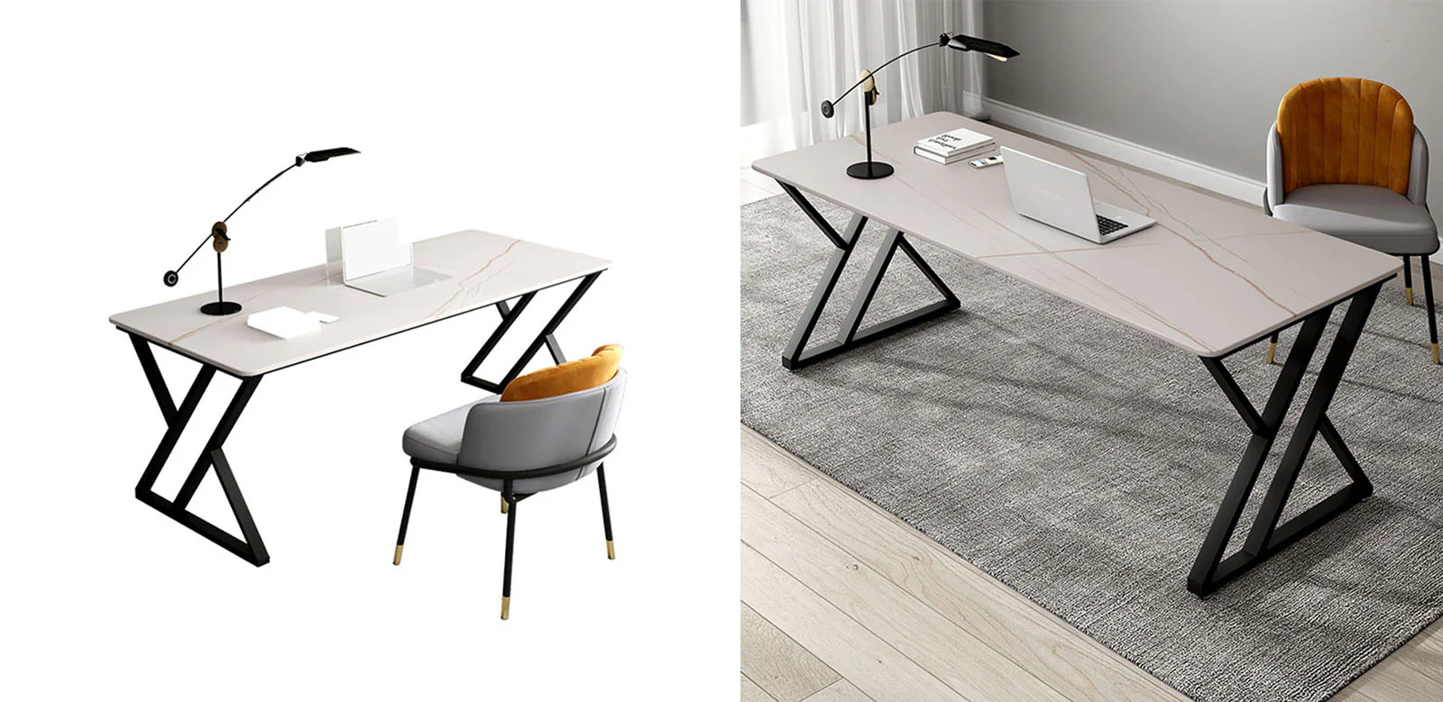 Simon Office Desk, Sintered Stone - Image 8