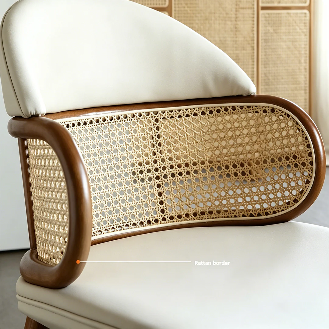 Skylar Rattan Dining Table, Rattan & Solid Wood - Image 10