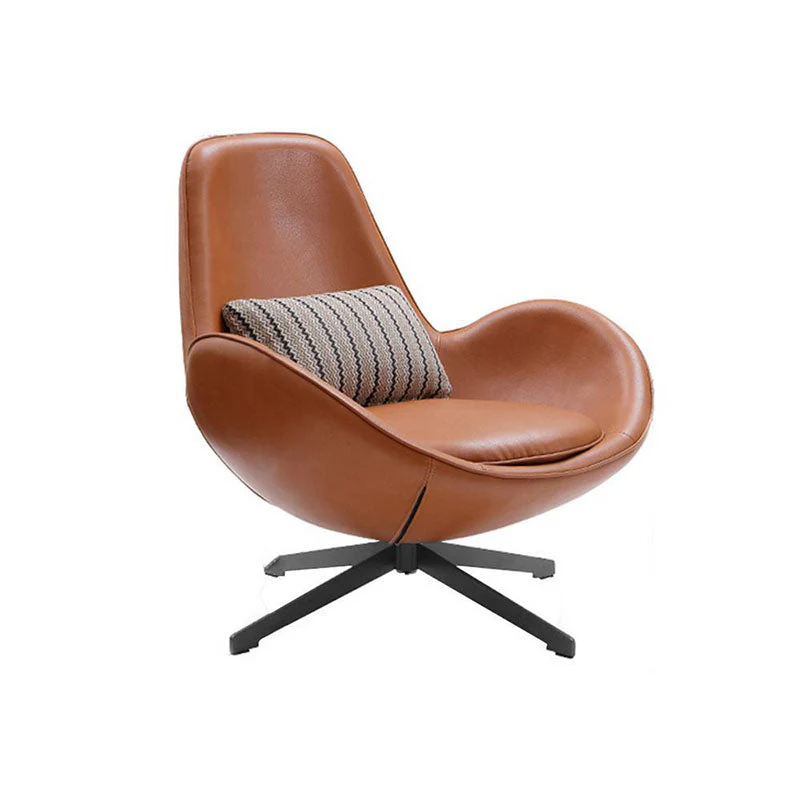 Classical Snail Armchair, Brown Leather - Image 4