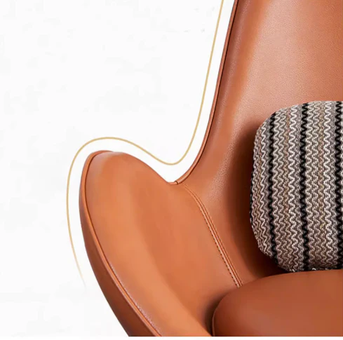 Classical Snail Armchair, Brown Leather - Image 5