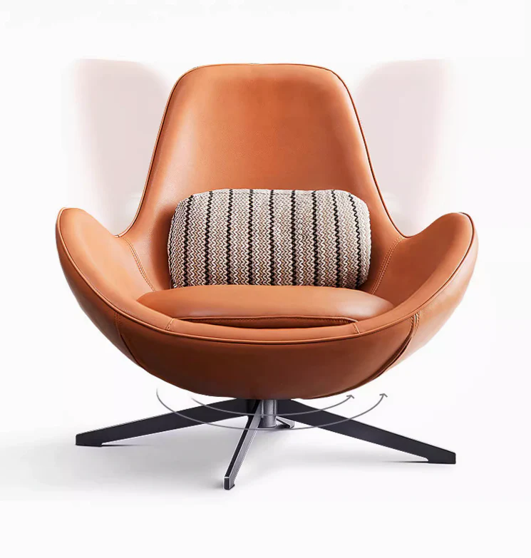 Classical Snail Armchair, Brown Leather - Image 6
