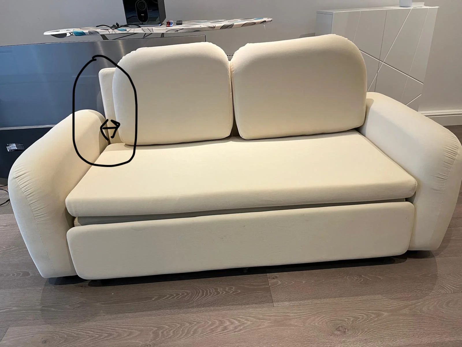 Soft Cloud Two Seater Sofa Bed, 180CM/Cream (Clearance) - Image 2