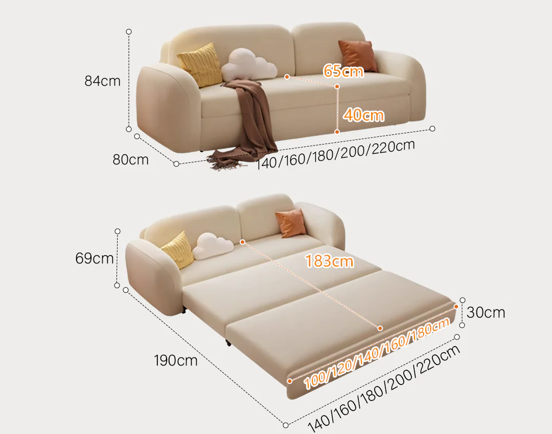 Soft Cloud Two Seater Sofa Bed - Image 9