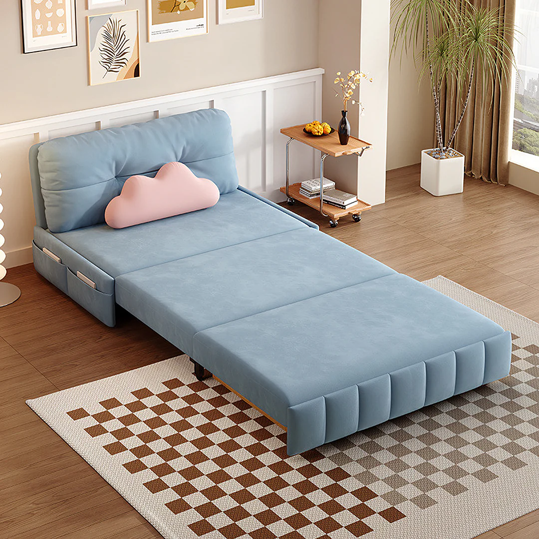 Sokolov Single Seater Sofa Bed, Two Seater Sofa Bed, Blue - Image 5