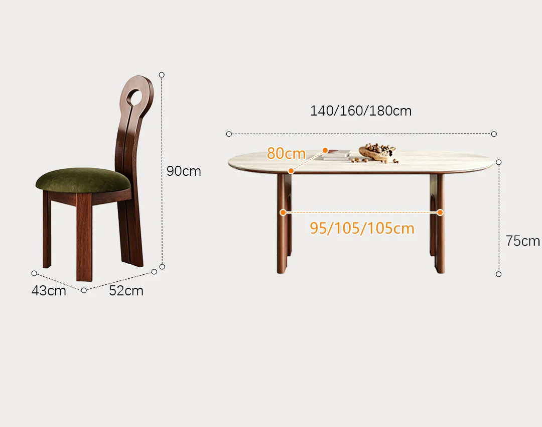 Stephanie Dining Table Set, Dark Oak & Cream - Image 8