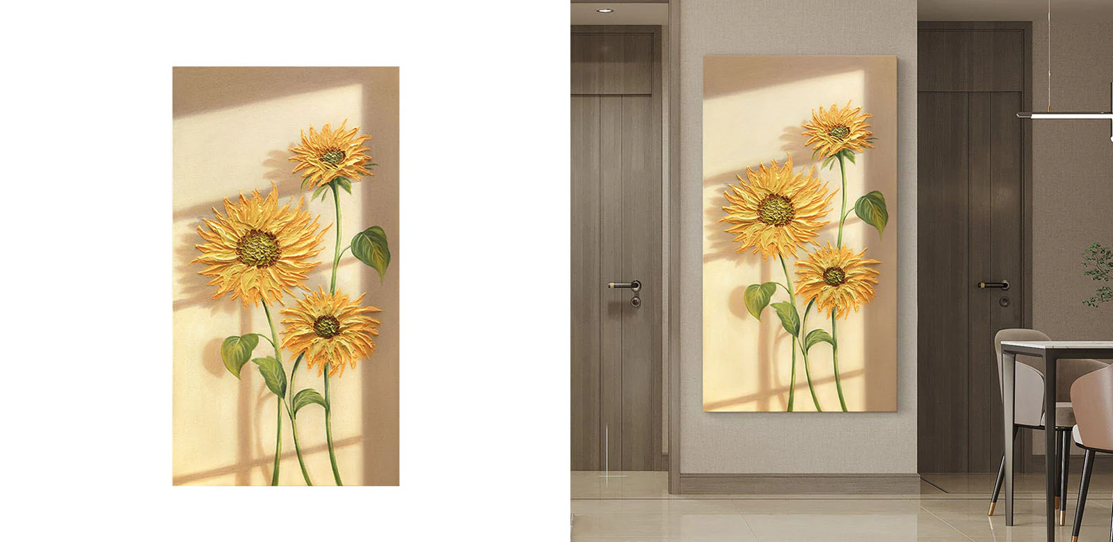 Sunflowers Leaves Framed Wall Art Print Multiple Size - Image 5