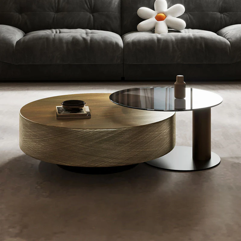 T94 Golden Nesting Coffee Table, Glass - Image 2