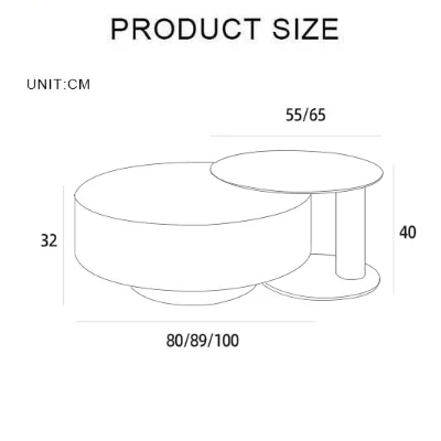 T94 Golden Nesting Coffee Table, Glass - Image 3