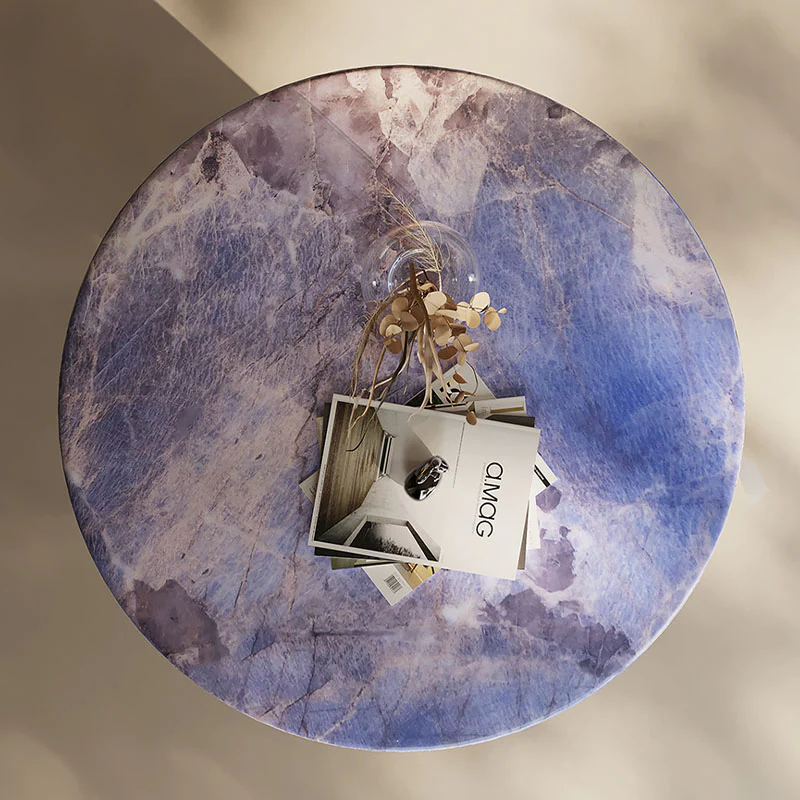 Tabitha Side Table, Purple & Marble & Aluminum Alloy - Image 3