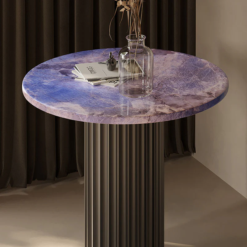 Tabitha Side Table, Purple & Marble & Aluminum Alloy - Image 4