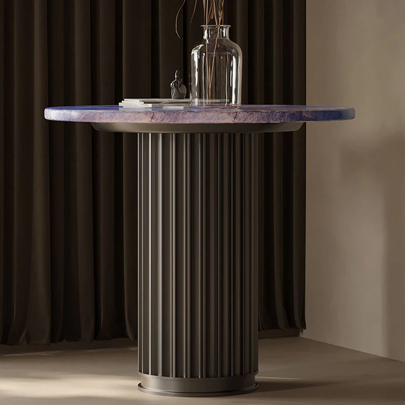 Tabitha Side Table, Purple & Marble & Aluminum Alloy - Image 5