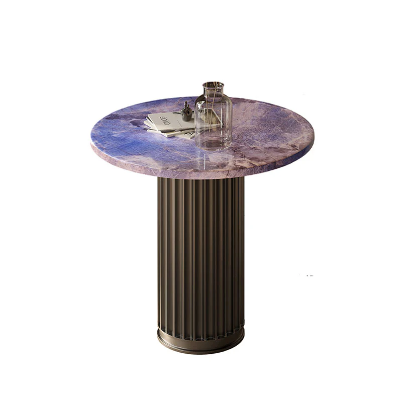 Tabitha Side Table, Purple & Marble & Aluminum Alloy - Image 6