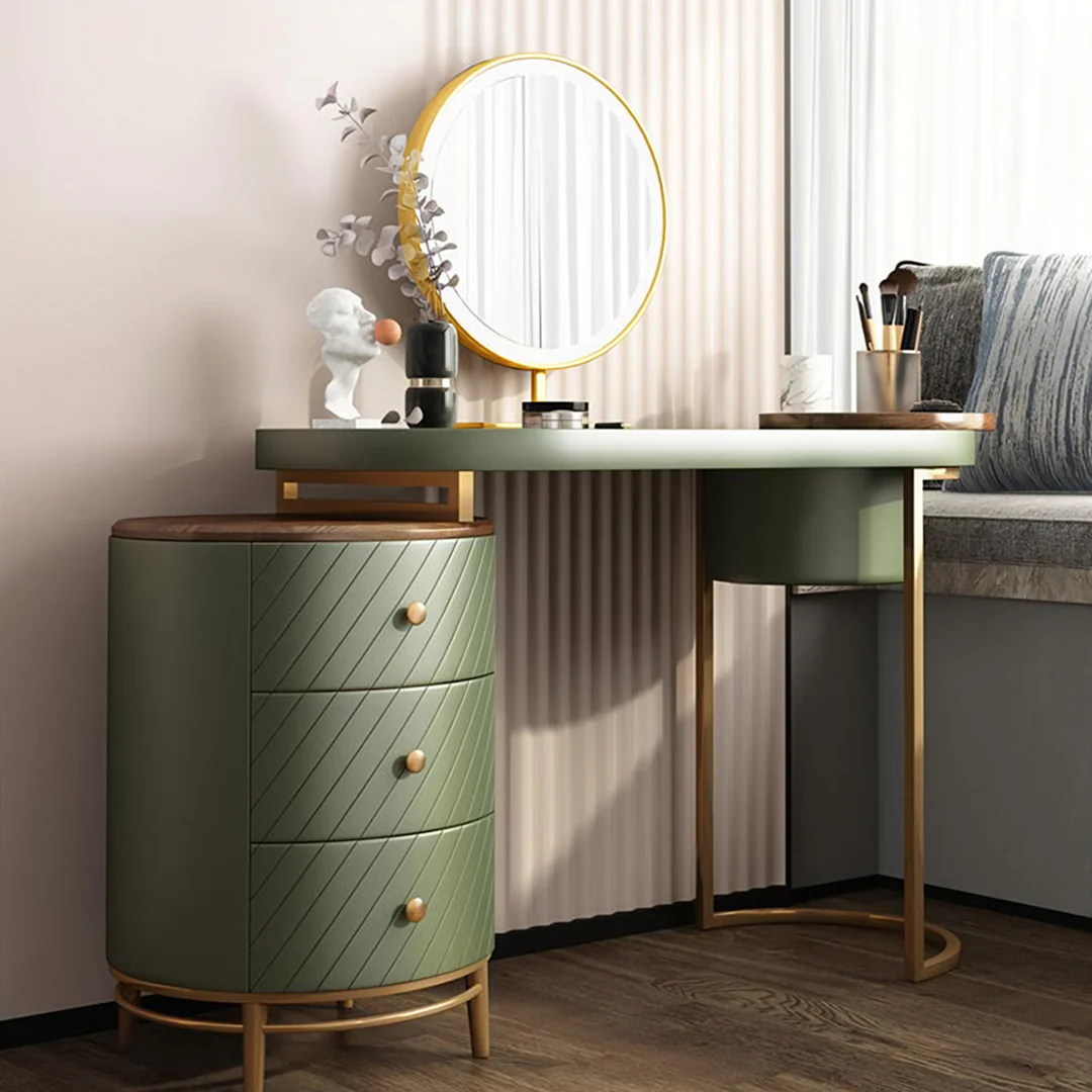 Tandy Dressing Table, Green/ White/ Black And Gold - Image 4