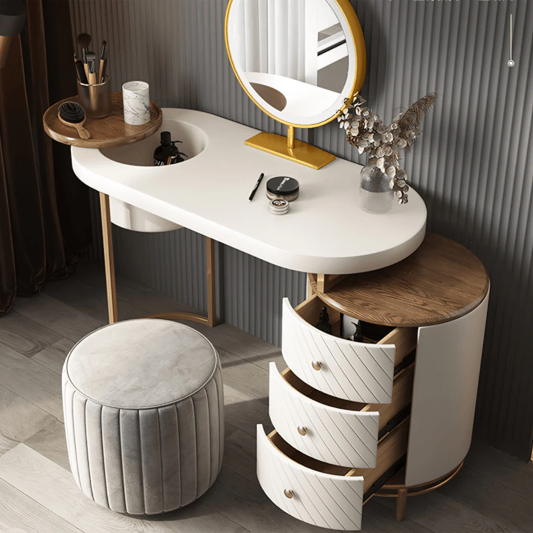 Tandy Dressing Table, Green/ White/ Black And Gold - Image 5