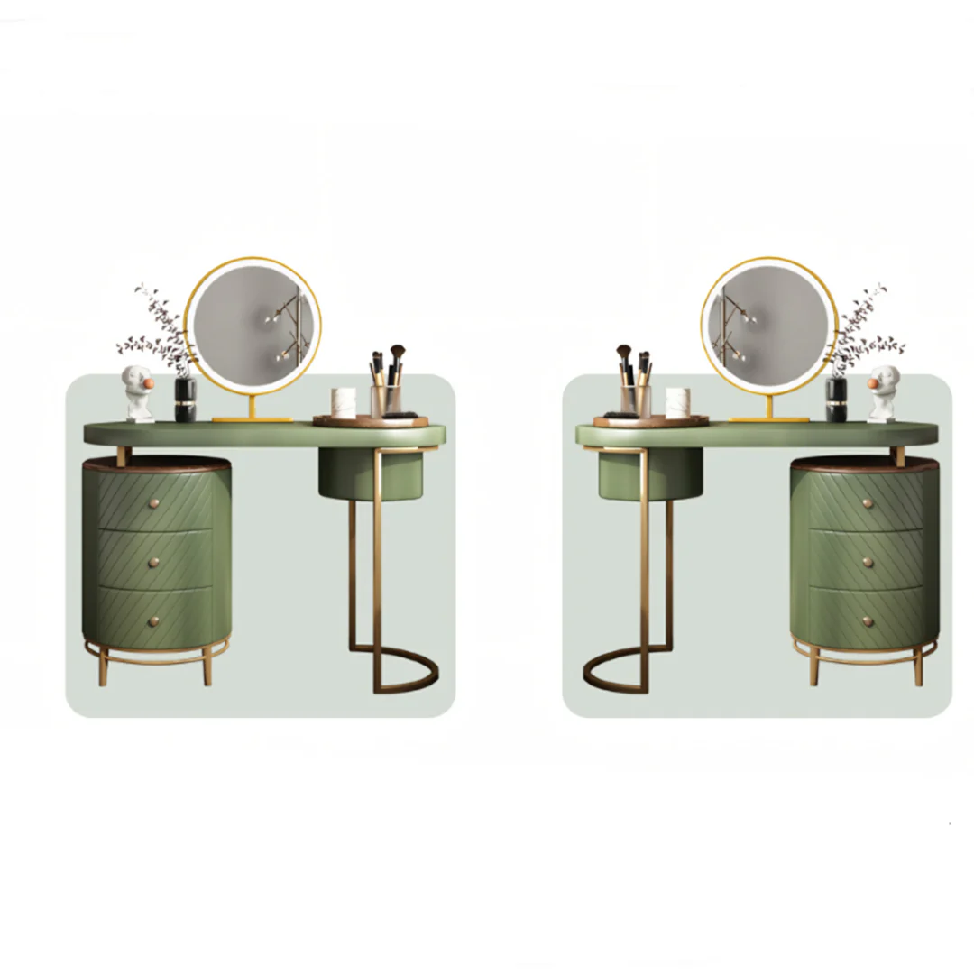 Tandy Dressing Table, Green/ White/ Black And Gold - Image 8