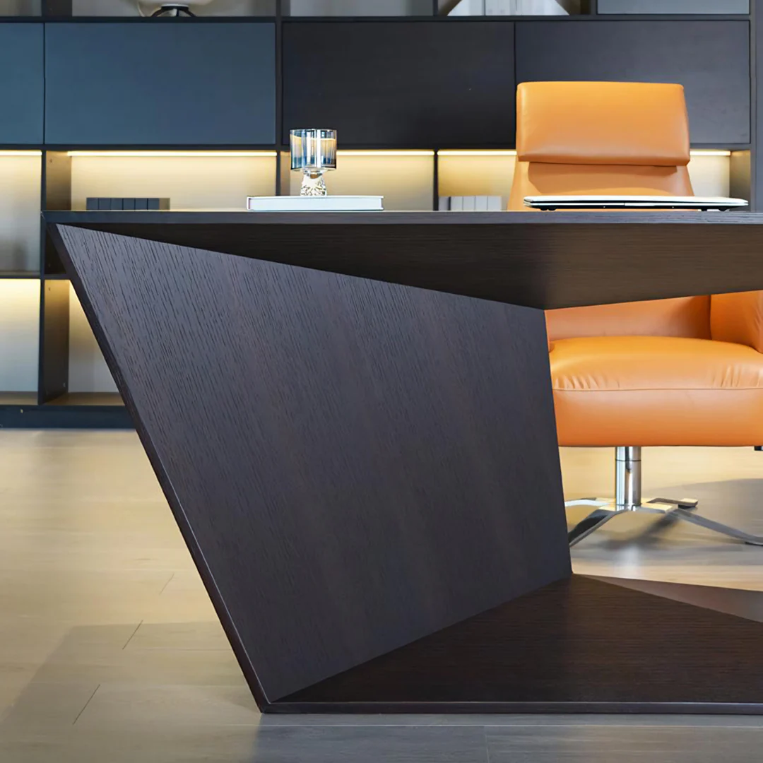 Tariq Modern Office Desk For Home, Black Wood - Image 5