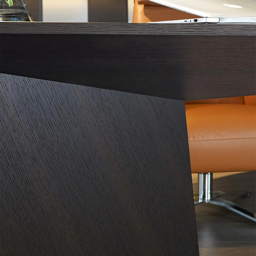Tariq Modern Office Desk For Home, Black Wood - Image 7