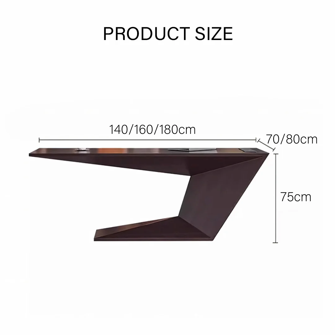 Tariq Modern Office Desk For Home, Black Wood - Image 8