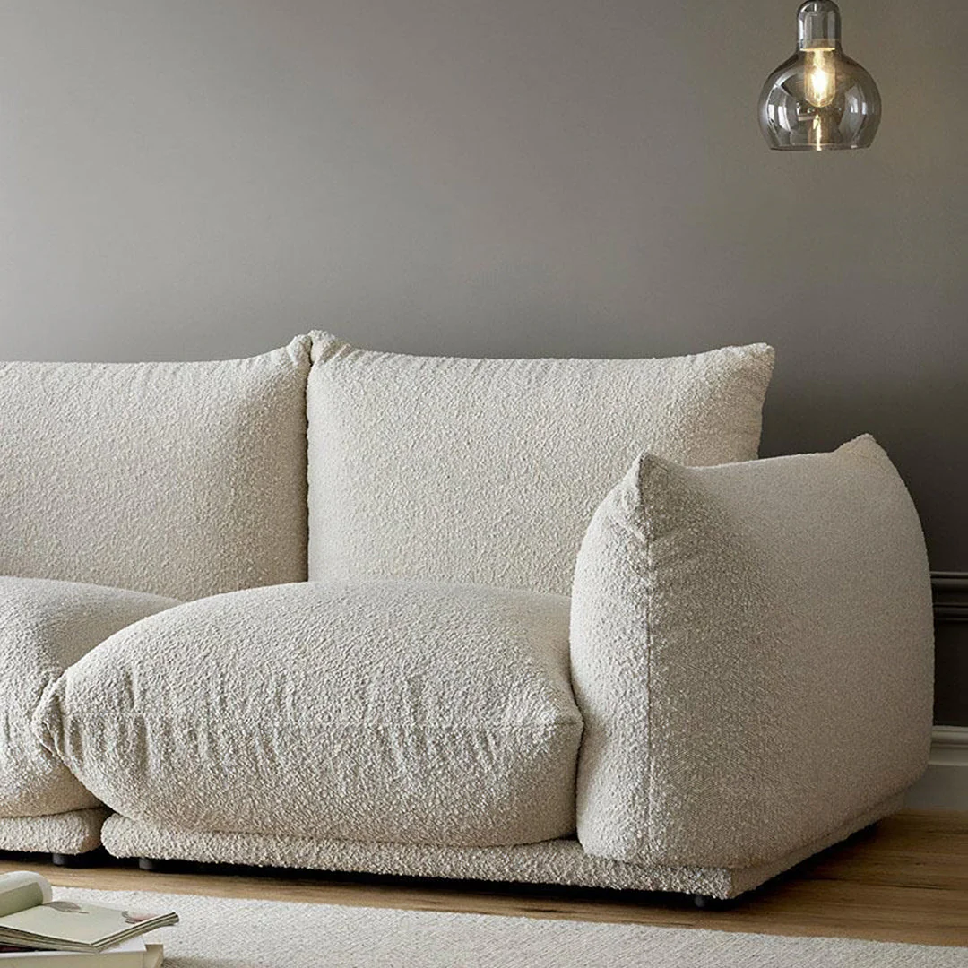 Tate Two Seater, Three Seater Sofa, Boucle Or Velvet, White - Image 10