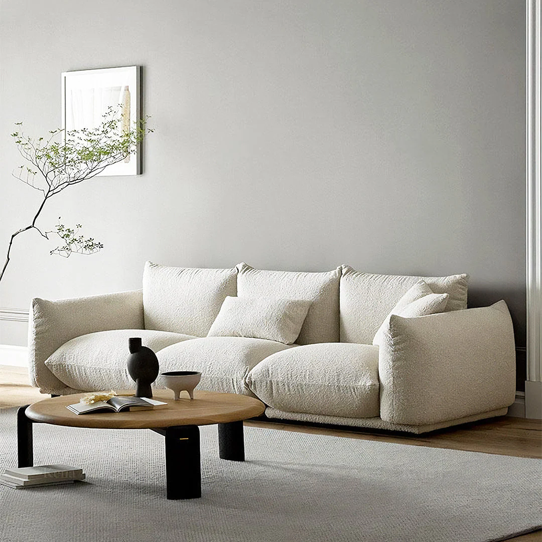 Tate Two Seater, Three Seater Sofa, Boucle Or Velvet, White - Image 2