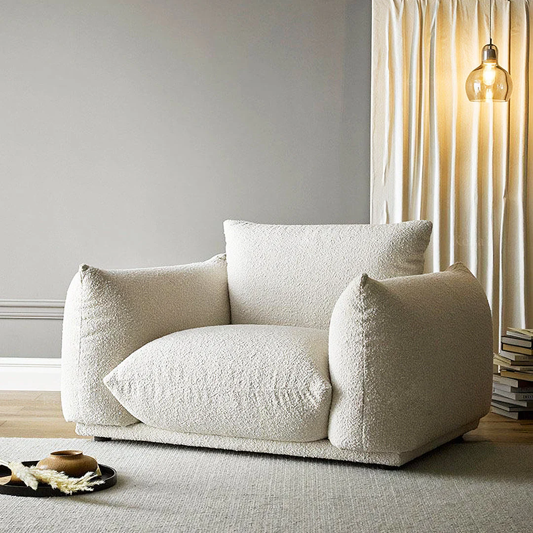 Tate Two Seater, Three Seater Sofa, Boucle Or Velvet, White - Image 3
