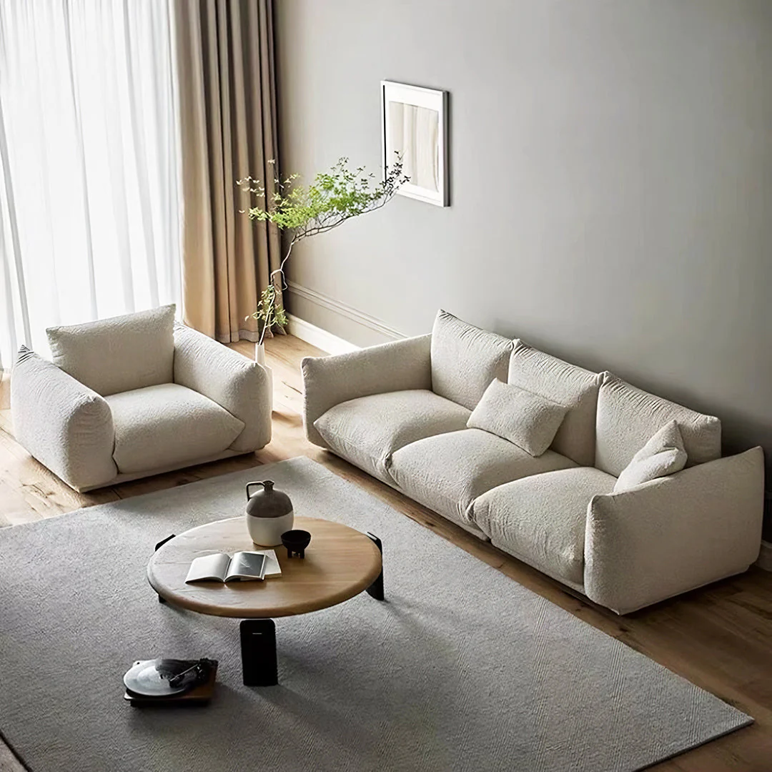 Tate Two Seater, Three Seater Sofa, Boucle Or Velvet, White - Image 4