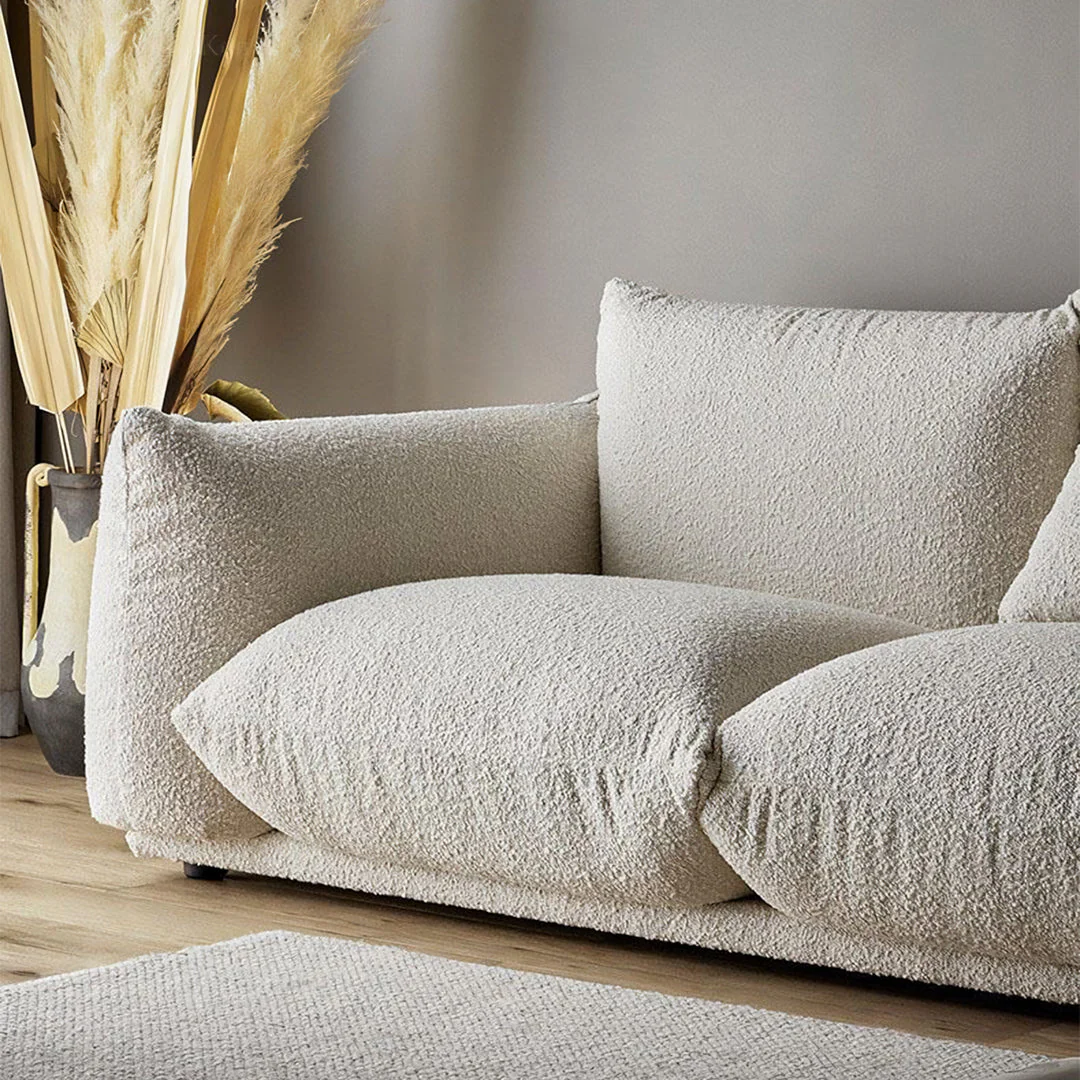 Tate Two Seater, Three Seater Sofa, Boucle Or Velvet, White - Image 5