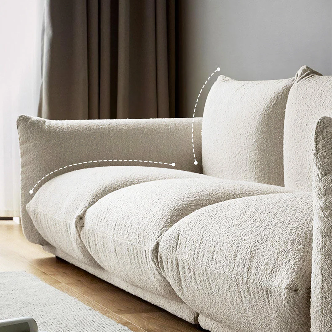 Tate Two Seater, Three Seater Sofa, Boucle Or Velvet, White - Image 6