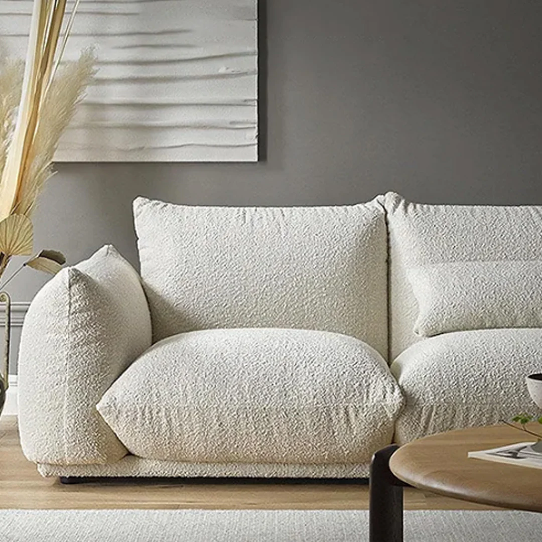 Tate Two Seater, Three Seater Sofa, Boucle Or Velvet, White - Image 7