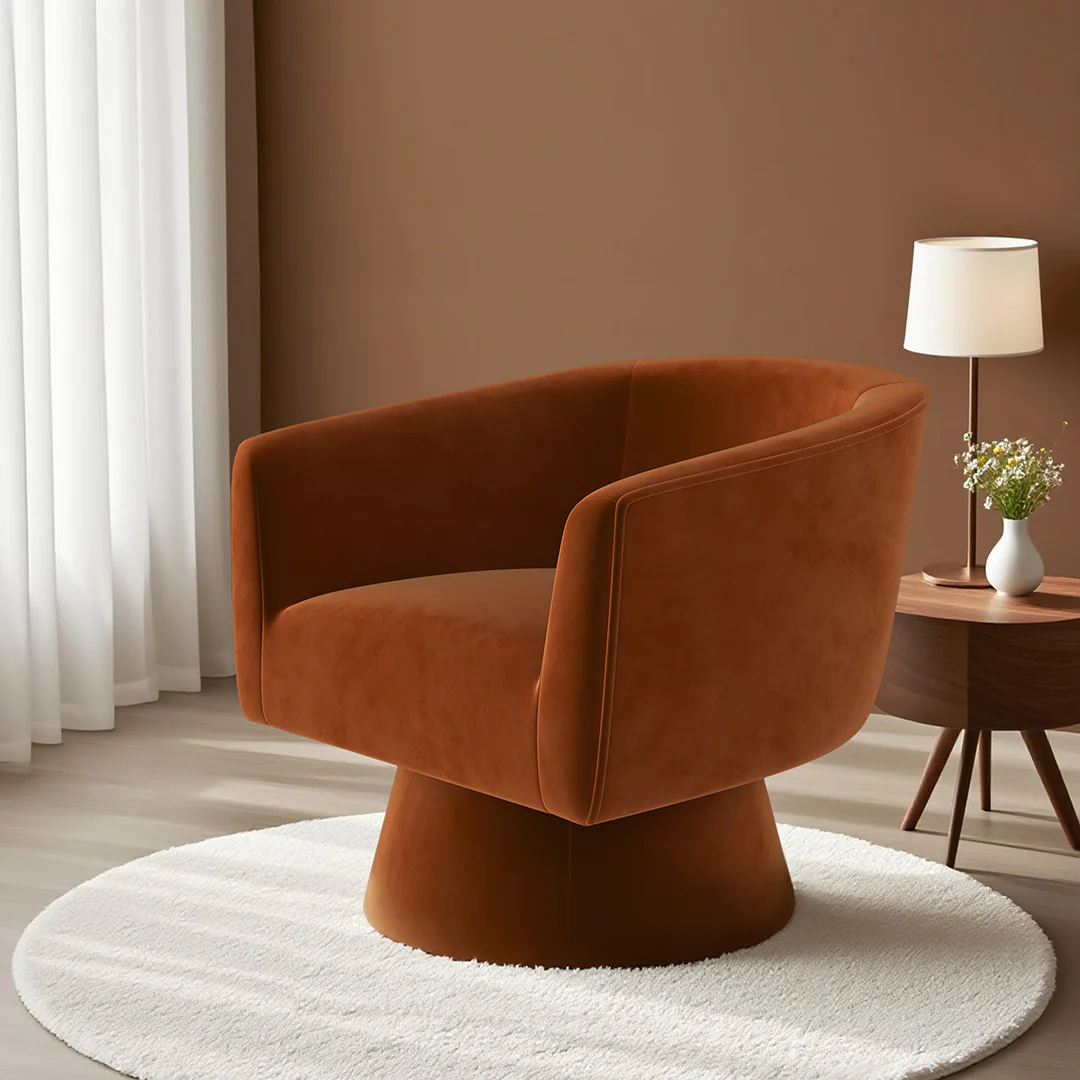 Tavares Swivel Armchair, Lounge Chair, Velvet - Image 2