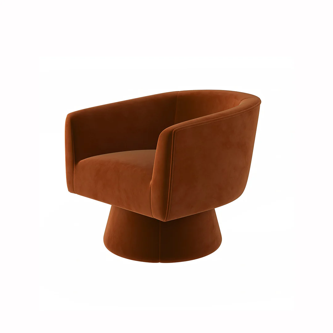 Tavares Swivel Armchair, Lounge Chair, Velvet - Image 4