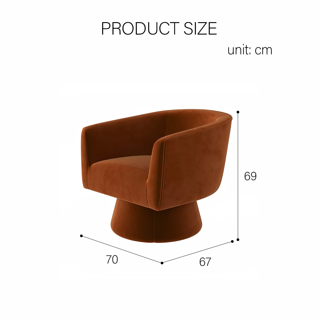 Tavares Swivel Armchair, Lounge Chair, Velvet - Image 8