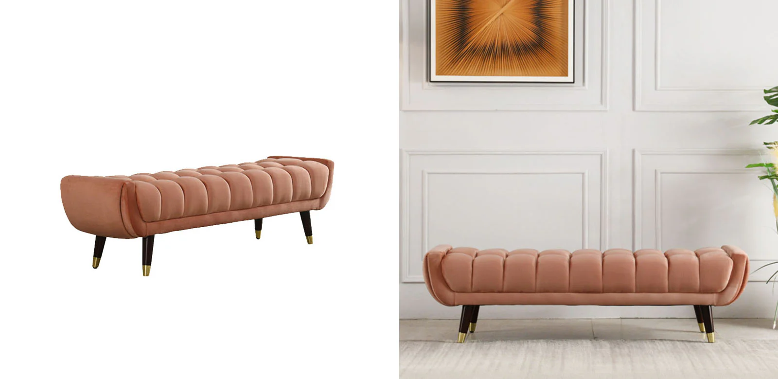 TB15 Orange Bench, Velvet - Image 6