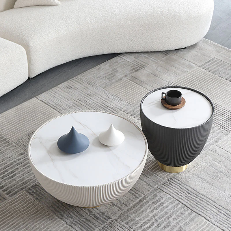 Theo Coffee Table Set, White & Black - Image 4