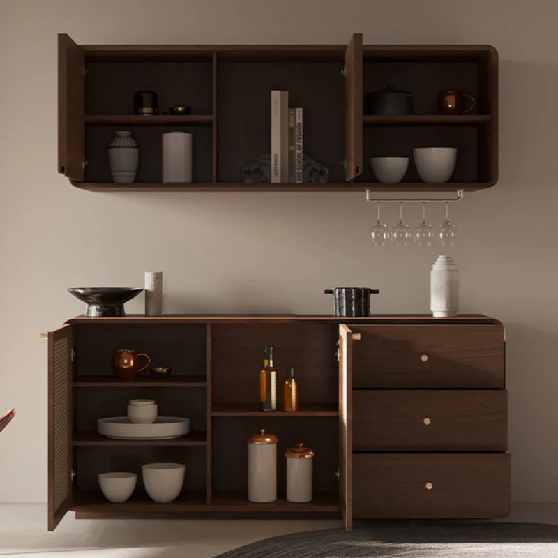 Topaz Cabinet, Wood & Rattan, Three Different Styles - Image 3