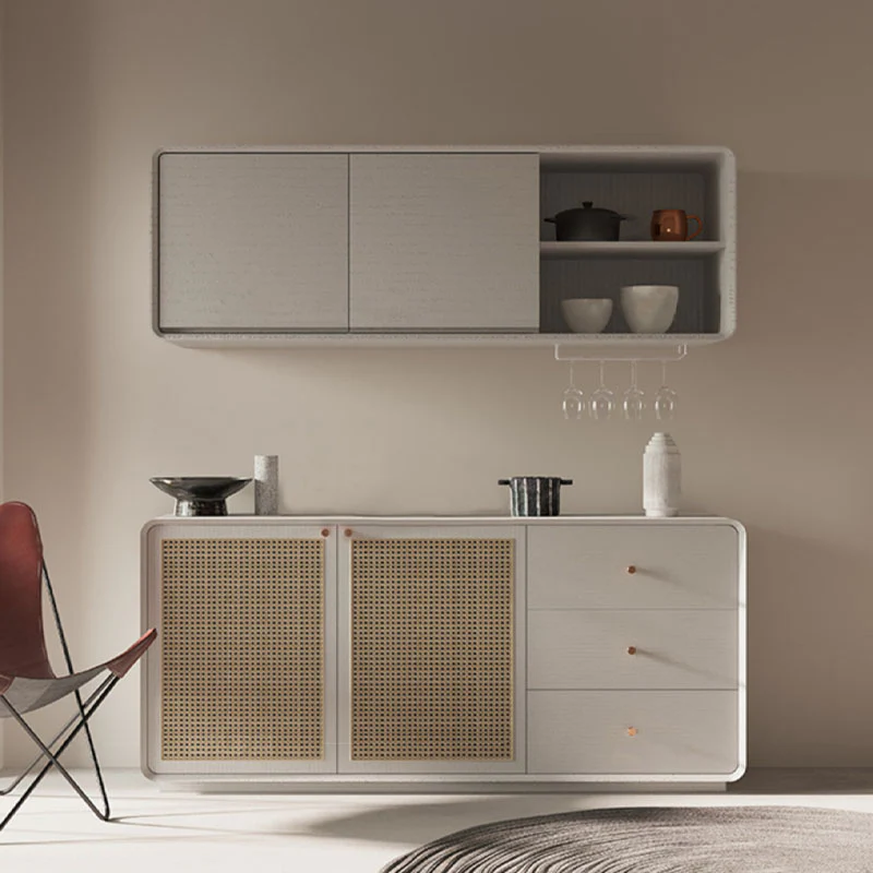 Topaz Cabinet, Wood & Rattan, Three Different Styles - Image 4