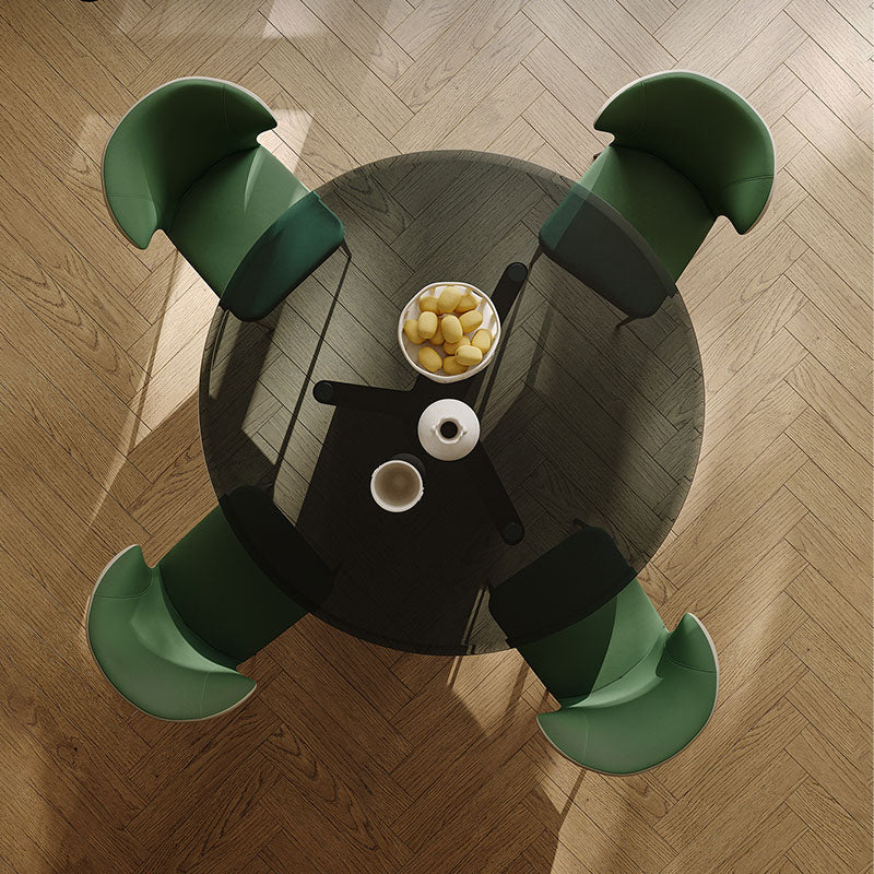 Tricia Dining Table, Black Glass Top - Image 2