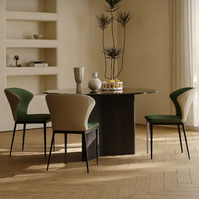 Tricia Dining Table, Black Glass Top - Image 4
