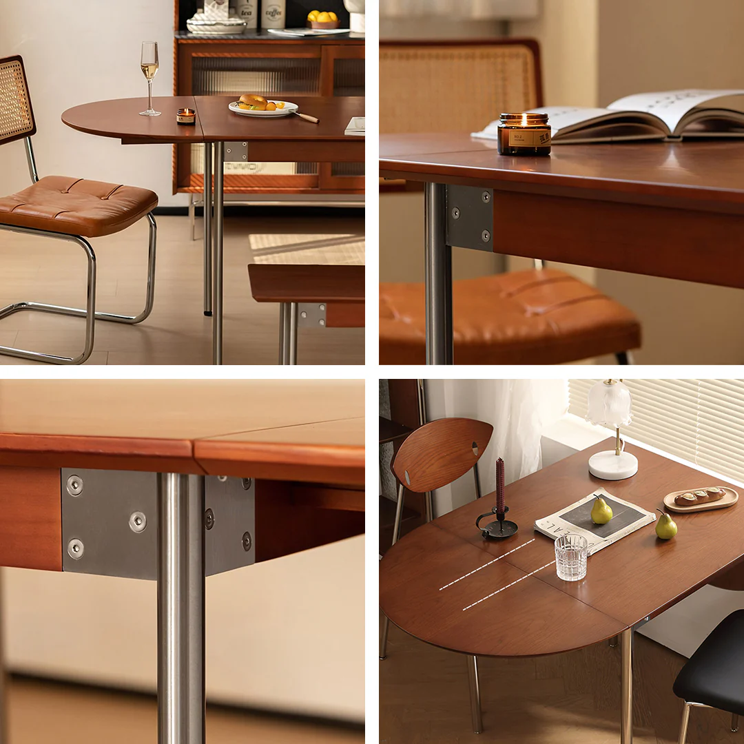 Tsvetkov Foldable Dining Table, Oval, Solid Wood - Image 12