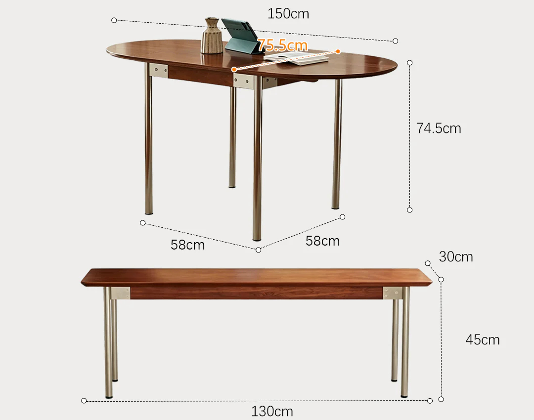 Tsvetkov Foldable Dining Table, Oval, Solid Wood - Image 13