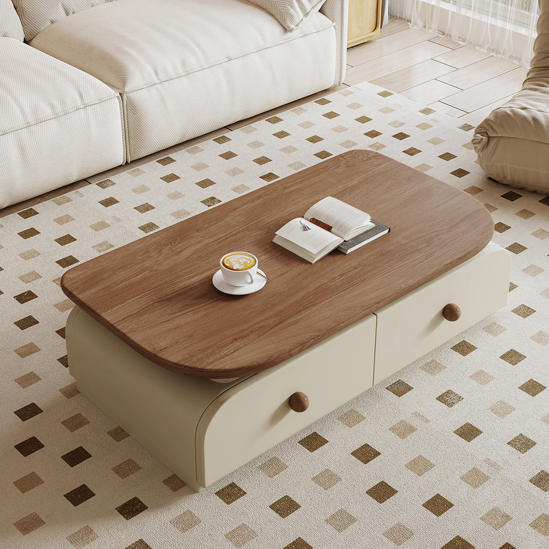 Uddin Rectangle Coffee Table With Storage - Image 2