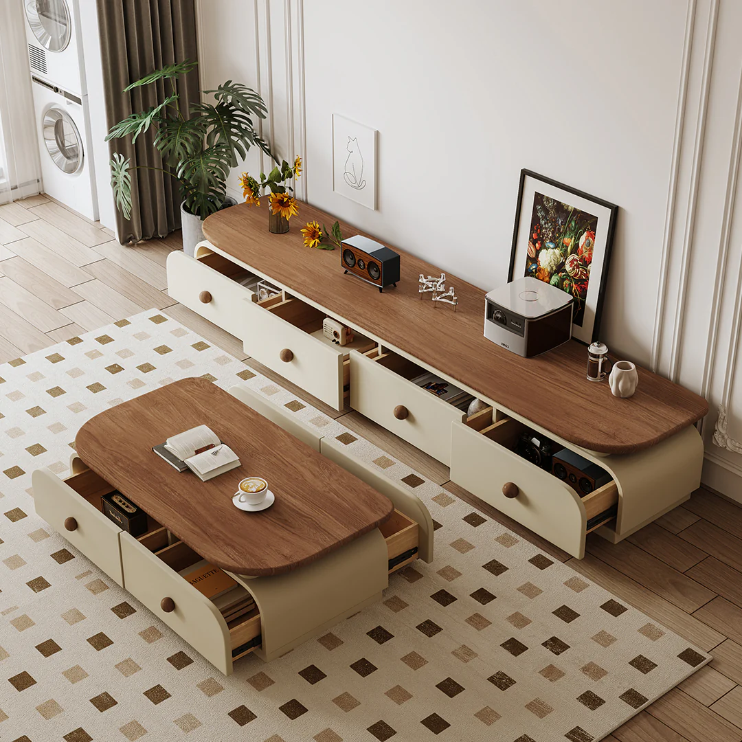 Uddin Rectangle Coffee Table With Storage - Image 5