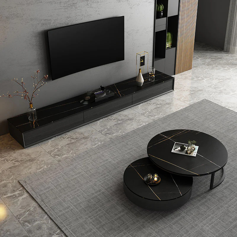 Vasagle Living Room Set, Vasagle TV Stand With Coffee Table, Sintered Stone - Image 3