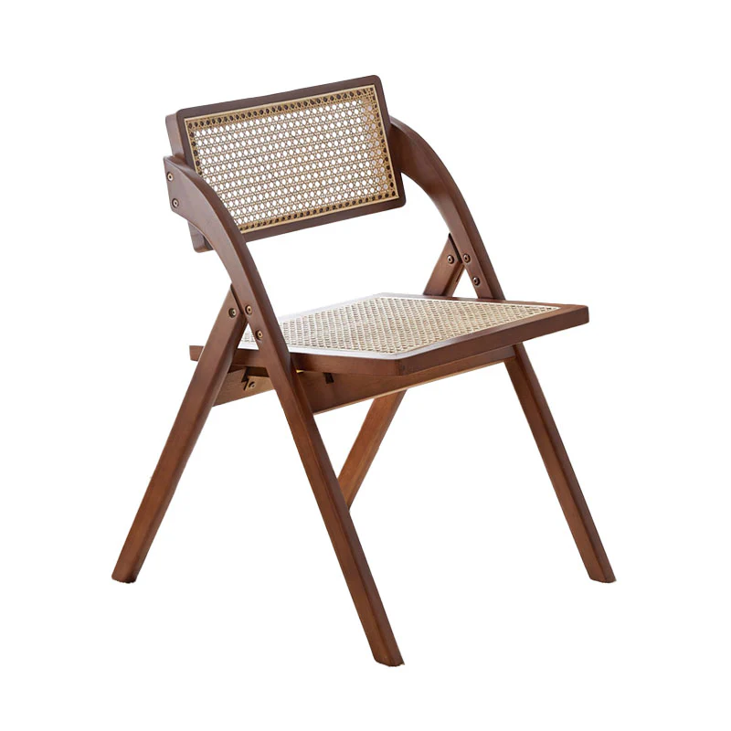 Vera Foldable Rattan Dining Chair, Rubber Wood - Image 5