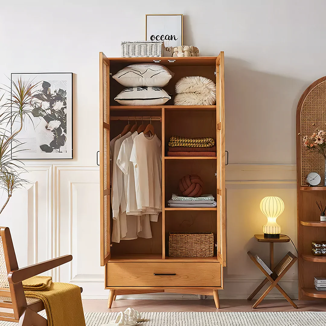 Vernon Rattan Wardrobe, Solid Wood - Image 3